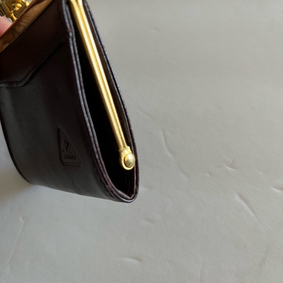 Trianon framed leather kisslock split change pouch - Picture 2 of 10